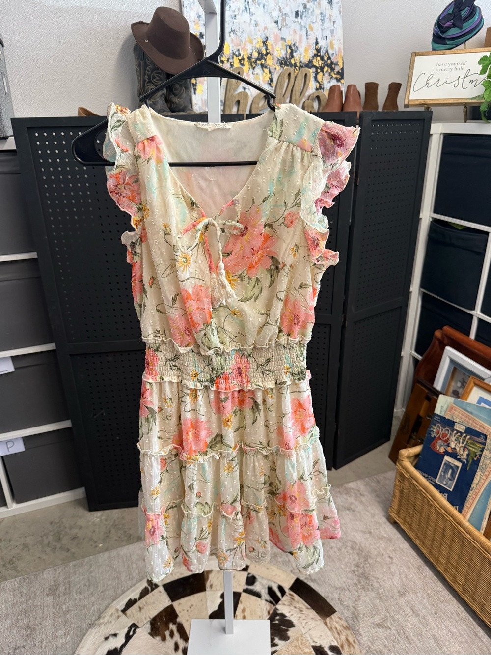 indulge Cream Fabric Label on Women's Top